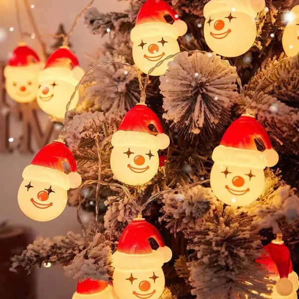 Santa Face LED String Lights